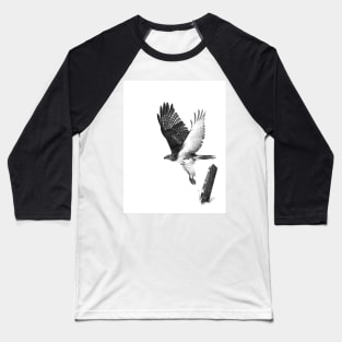 Red-tailed Hawk - B&W Baseball T-Shirt